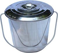 Quality Dairy Stainless Steel Milk Pail Bucket with Lid, Handle, and Open Lip Edge, Also Good for Compost (10.5 Qt Pail with Lid)