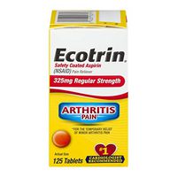 Ecotrin 325 mg Regular Strength Tablets 125 ea (Pack of 4)