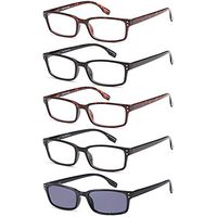 Gamma Ray Reading Glasses - 5 Readers for Men Women - w Reader Sunglasses - 1.00