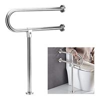 Handicap Grab Bars for Bathroom Toilet Safety Bars Showers Handicap Rails Stainless Steel Grab Bar for Disabled Elderly Bathroom Handrail Wall Mount Floor Support Assist Bar Handicapped Hand Rail