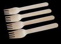 ZHONGJIUYUAN 500 Piece Birchwood Compostable Forks, Disposable Wood Cutlery Silverware Forks