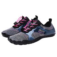 Unisex Quick-Dry Water Shoes Pool Beach Swim Drawstring Shoes Creek Diving Shoes Athletic Running Walking Gym Lace Up Soft Sole Work Sneakers (Pink, US:5.5-Foot Length:9.1")