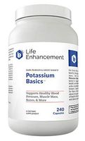 Life Enhancement Potassium Basics | Supports Healthy Blood Pressure, Bones, Muscle Mass, and More | 1020 mg Potassium Bicarbonate | 120 Servings