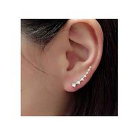 Elevin(TM)🌹🌹 1Pair Rhinestone Crystal Earrings Ear Hook Stud Jewelry Gold/Sliver (Sliver)