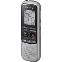 Sony Lightweight 4GB MP3 Digital Voice IC Recorder With Built-In Stereo Microphone, 4GB Internal Memory, Built-In Speaker, Voice Operated Recording, 45 Hours Recording Battery Life, Silver Finish
