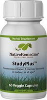 Native Remedies StudyPlus - All Natural Herbal Supplement Promotes Concentration and Memory Function in Students of All Ages - 60 Veggie Caps