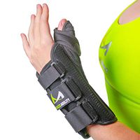 BraceAbility Thumb & Wrist Spica Splint | De Quervain's Tenosynovitis Long Stabilizer Brace for Tendonitis, Arthritis & Sprains Forearm Support Cast (Large - Left Hand)