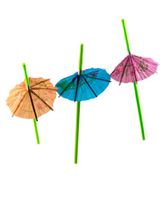 Perfect Stix 8" Neon Green Umbrella Luau and Tropical Drinking Straws ( pack of 48)