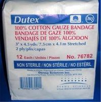 Derma Sciences 77782 Dutex Cotton 2-ply Conforming Bandage, Sterile, 3" Width x 4.1 yd Length (Pack of 96)
