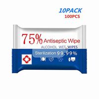Disinfectant Wipes 10 Pack(100 Pcs), 75% Medical Alcohol Wet Wipes, Antiseptic Cleaning Wipes for Hand Home House Travel Office Electronics School Cleaning,Multiple Uses, Convenient&Fast