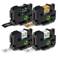 Buyalot Compatible TZe-251 TZe-MQ355 TZe-MQ851 Tape Replacement for Brother Ptouch Label Maker PTD600 PTP700, 24mm 1 Inch Tape Color Combo Set 4-Pack