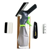 HIDBEA Installation Tool Cut Film Easy Window Cleaner, Microfiber Pad, Squeegee Scrubber, Spray Bottle, Tape Measure, Utility Knife, Complete Glass Tint Application Kit, White