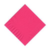 600 Hot Pink (12 Pks of 50) 2 Ply 10" X 10" Plain Solid Color Beverage Cocktail Napkins