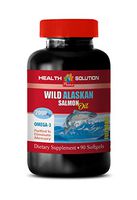 Lower Cholesterol Naturally Supplements - Wild Alaskan Salmon Oil 2000 MG - Omega 3 - Wild Alaskan Salmon Oil softgels - 1 Bottle 90 Softgels