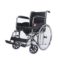 Jiu Si- Wheelchair - Steel Tube Elderly Disabled Small Travel Light Folding Portable Travel Manual Wheelchair Wheelchair (Color : Pneumatic tire)