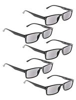 READING GLASSES 5 Pack Retro Style Sunshine Readers (Grey Lens, 1.50)