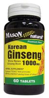 3 Pack Special of MASON NATURAL KOREAN GINSENG 1000MG TABLETS 60 per bottle