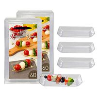 Mini Rectangular Appetizers Dishes for party | Small Plastic Plates Tasting Tray for Appetizers, Dessert, Sushi, and More | 3.14 x 2.16 inches (120 Count)