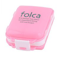 uxcell Plastic Outdoor Travel 8 Compartments Foldable Pill Storage Box Case Container Pink