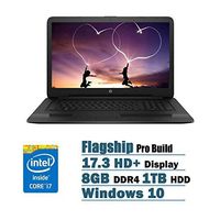 HP Flagship High Performance 17.3 inch HD+ Laptop PC, Intel Core i7-7500U Dual-Core, 2.70 GHz, 8GB DDR4, 1TB HDD, DVD RW, WIFI, Windows 10 (Black)
