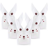 Blulu 100 Packs Easter Party Supplies Bunny Treat Bags, Cute Looking Plastic Candy Cookie Biscuit Gift Bags for Easter Party with Twist Ties (Rabbit)