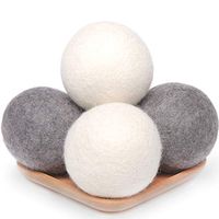 Wool Dryer Balls 4 Pack XL, 2.96inch Premium New Zealand Wool Laundry Balls, Organic Natural Fabric Softener, Baby Safe, Reduce Wrinkles and Save Drying Time(White & Grey)