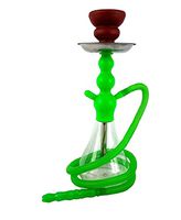 Zebra Smoke: 10" Unbreakable Silicone Hookah Genie Green
