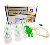 12 Cups Therapy Sets with Pump Vacuum, Pipe & Magnetic Acupunture Multifunctional Vacuum Cupping Body Massager Islamic Hijama Nabawi ChineseTreatment Suction