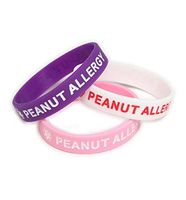 Kids/Youth Peanut Allergy Silicone Wristbands - Lot of 3