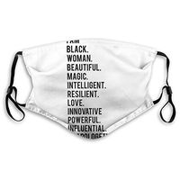 I Am Black Woman African American Black Lives Men Women Adjustable Cotton Earloop Face Ma-sk,Washable Protection Ma-sk with Filter,Anti-smog PM2.5 Ma-sk,Anti-dust Mouth Ma-sk