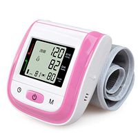 Mustbe Strong Wrist Blood Pressure Monitor with Blood Pressure Cuff Automatic Digital LCD Display(Pink)