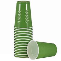 JAM PAPER Plastic Party Cups - 16 oz - Green - 20 Glasses/Pack