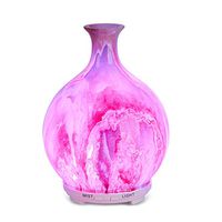 Art Glass Shell Aromatherapy Essential Diffuser,Humidifier,Ultrasonic Quiet,Cool Mist,Adjustable Time Setting,Color Light Changing,Waterless Auto Off,for Baby,Home,Office,Yoga,Birthday,Gift,Decorative