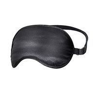 Silk Sleep Eye Mask Blindfold, Lightweight Soft Night Eyeshade with Adjustable Headband for Sleeping Travel Nap, Perfect Eye Cover for Women, Men and Insomnia (Black)