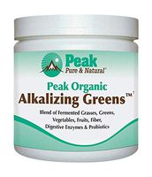 Peak Pure & Natural Peak Organic Alkalizing Greens Support pH Balance and Alkalinity | Superfood Green Drink Powder | Blend of Fermented Grass, Vegetable, Fruit | Digestive Enzyme & Probiotic Powder