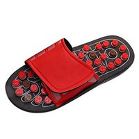 Foot Massager Slippers Reflexology Sandals Arch Pain Massage Adult Shoes Acupressure Health Shoe Gifts for Parents (US:10.5, Red)