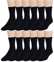 Women's Diabetic Socks - Loose Crew Fit For Better Circulation -12 Pack- By Zeke (9-11 Sock/4-10.5 Shoe, 12 Pk Black)