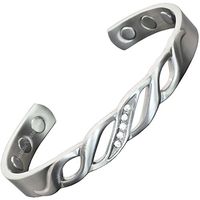 Holistic Magnets® Copper Bracelet for Arthritis Women Pain Relief Tendonitis Joint Wrist (Tarnish-Free) Solid Copper Bangle with CZ Gemstones (LDP)-Lady Diamante (L: Wrist 7.7-8.75 inch)