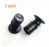 Jorunhe 1w White LED Mini Surface Mounted Light Jewelry Cabinet Lamp Spotlight Ac85-265v (Black Warm Light Set of 2)