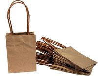 Creative Hobbies Small Kraft Paper Gift Handle Bags - Weddings, Favors, Goody Bags - Wholesale Pack of 13 Bags