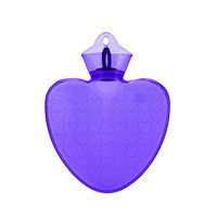 ZHAO YING Colorful Transparent Heart-Shaped PVC Hot Water Bottle, Winter Cold-Proof Measures, Explosion-Proof Water-Filled Hand Warmers (Color : Purple)
