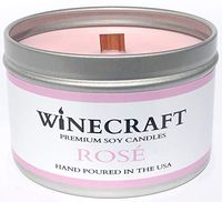WOODEN WICK Aromatherapy Candle - Wine Scented Soy Wax (Rosé)