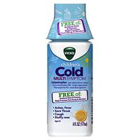 Vicks Children's Cold Multi-Symptom Relief from Cough, Sore Throat, Fever, 6 fl oz - Free of Artificial Dyes and Flavors