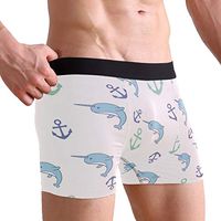 Anchor and Narwhal Men's Sexy Boxer Briefs Stretch Bulge Pouch Underpants Underwear