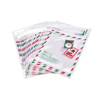 100pcs Self Adhesive Merry Christmas Cookie Candy Package Cellophane Gift Bags White