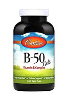 Carlson - B-50 Gels, Vitamin B Complex, Energy Production, Cellular Support & Optimal Wellness, 200 Softgels