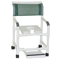 MJM International 122-3TW-SSDE-SF Wide Shower Chair with Soft Seat and Slide Out Footrest, 375 oz Capacity, 40.5" Height x 26" Width x 27" Depth, Royal Blue/Forest Green/Mauve