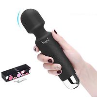 Full Body Wand Massager, Handheld Electric Massager Wireless Waterproof Portable Rechargeable with 8 Powerful Vibrating Speeds and 20 Modes Cordless Magic Electric Massage (Black)
