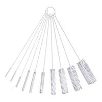 Cleaning Brush for Drinking Straws, Glasses, Keyboards, Jewelry Cleaning, Pipe Cleaner Bong Cleaner Glass Tube Stainless Steel Nylon Brush 10pcs/Set (White)