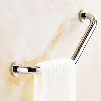 Aon-JY L-Shaped Bathroom Bathtub Handrail, Stainless Steel Chromed Shower Grab Bar Toilet Anti-Skid Safety Handle for Elderly Children Safe Angled Grab Bar